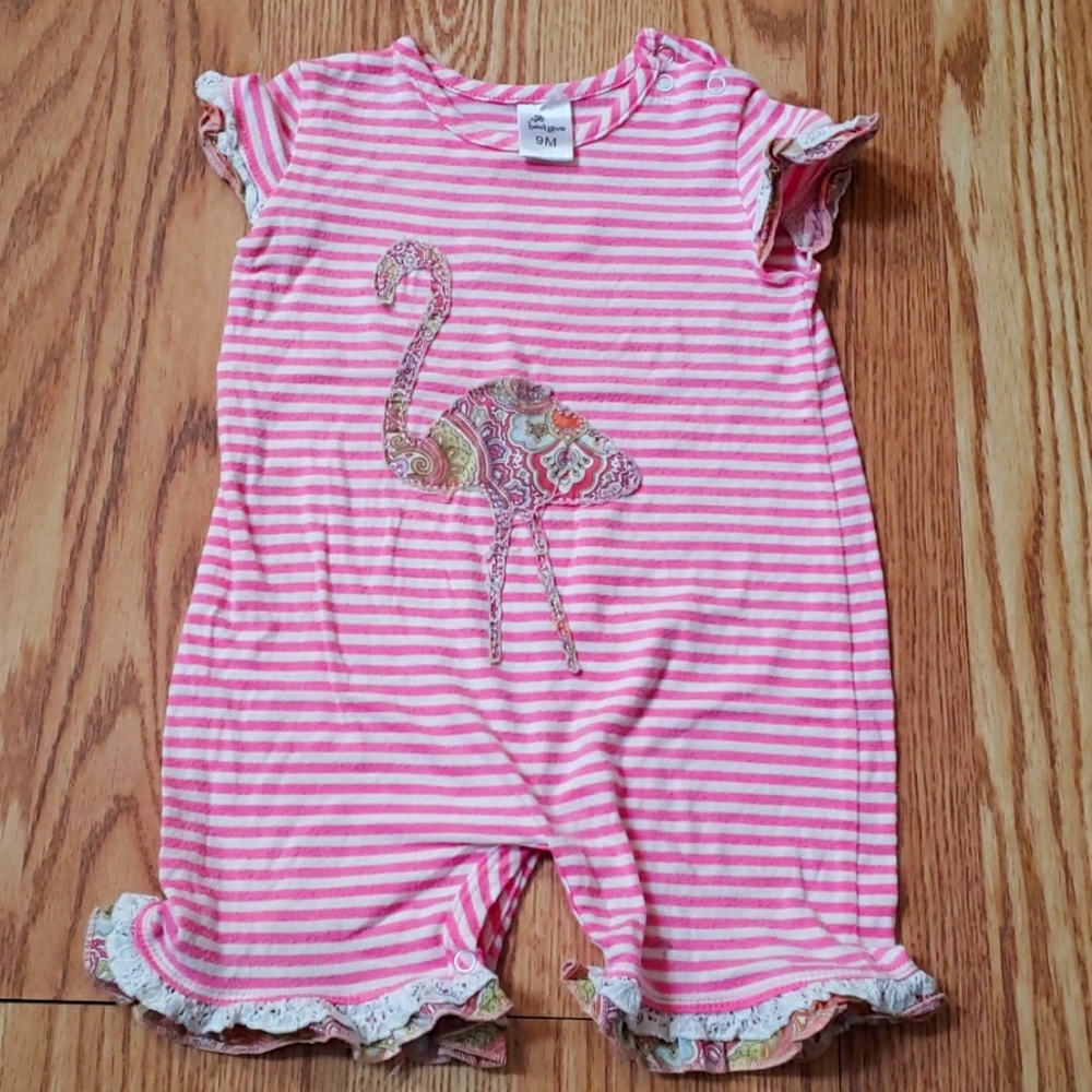 Pink striped outfit, 9 months